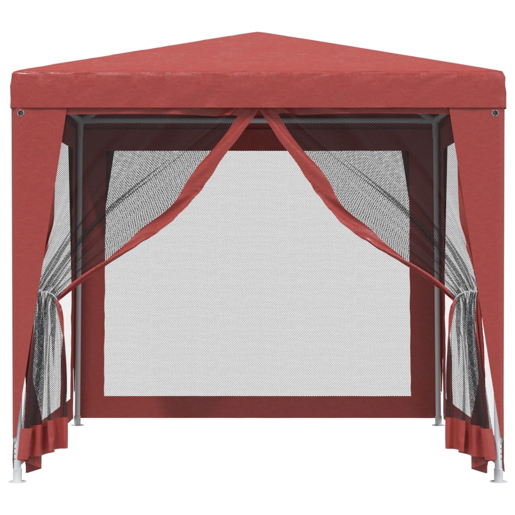 Party stan se 4 síťovanými bočnicemi červený 2,5 x 2,5 m HDPE