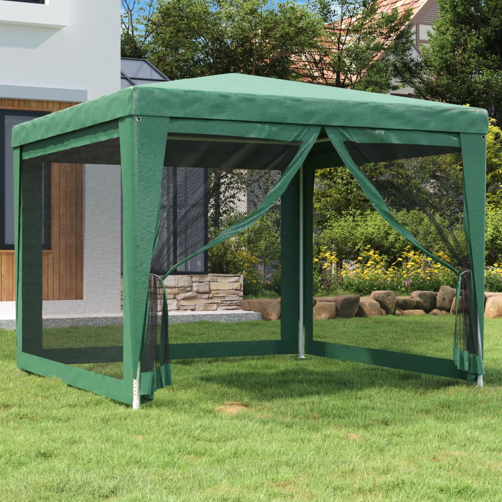 Party stan se 4 síťovanými bočnicemi zelený 3 x 3 m HDPE
