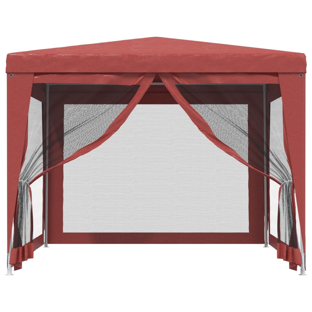 Party stan se 4 síťovanými bočnicemi červený 3 x 3 m HDPE