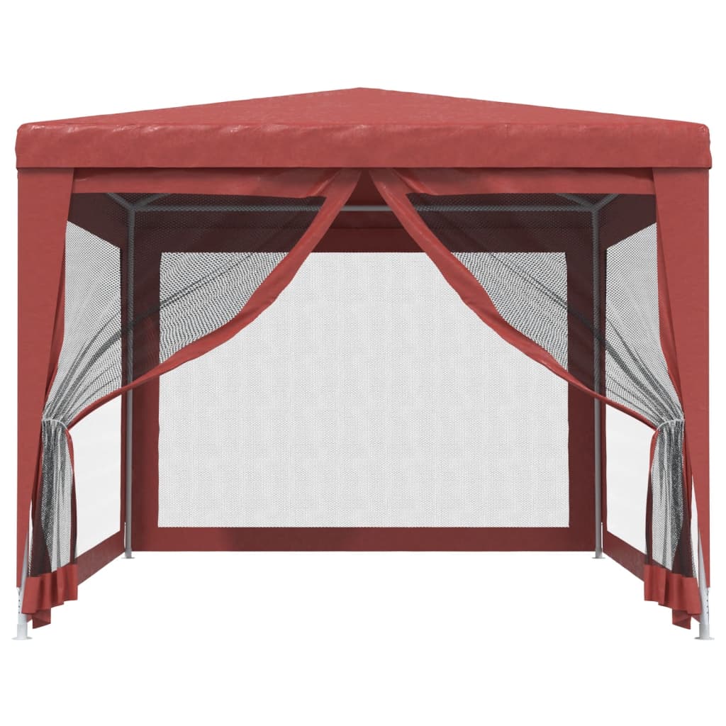 Party stan se 4 síťovanými bočnicemi červený 3 x 4 m HDPE