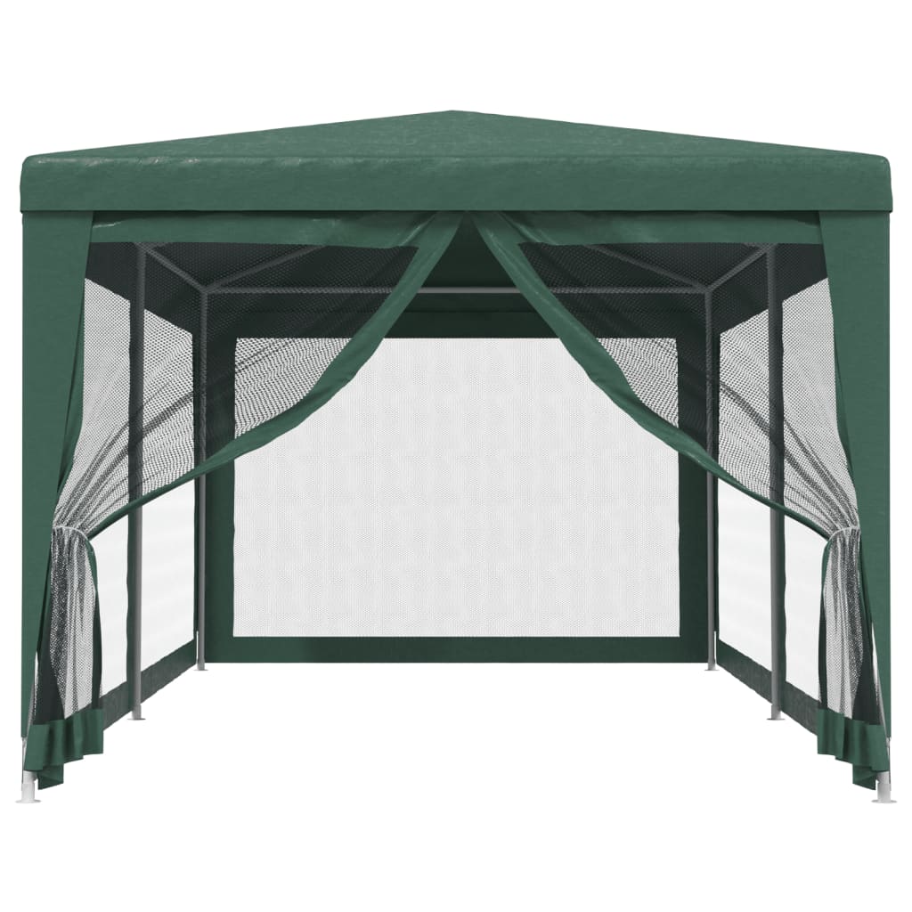Party stan se 6 síťovanými bočnicemi zelený 3 x 6 m HDPE