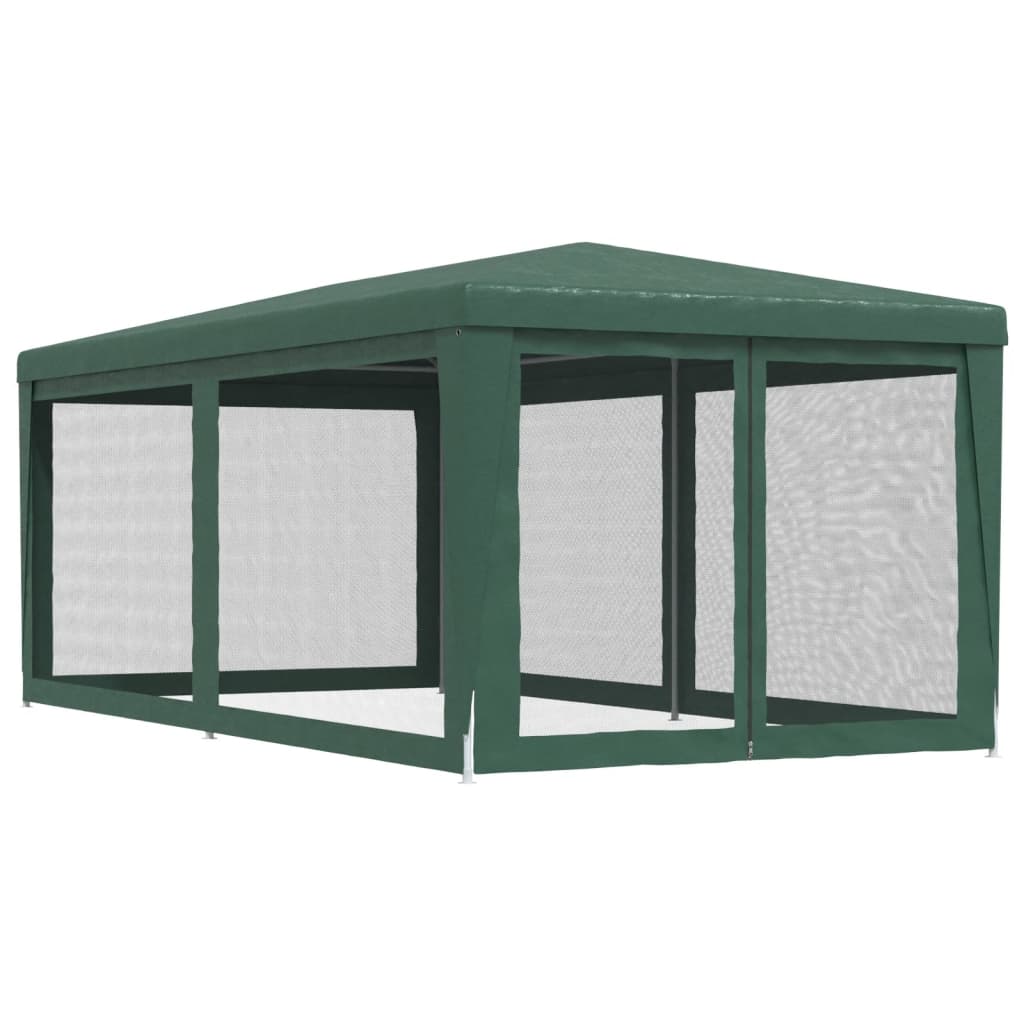 Party stan se 6 síťovanými bočnicemi zelený 3 x 6 m HDPE