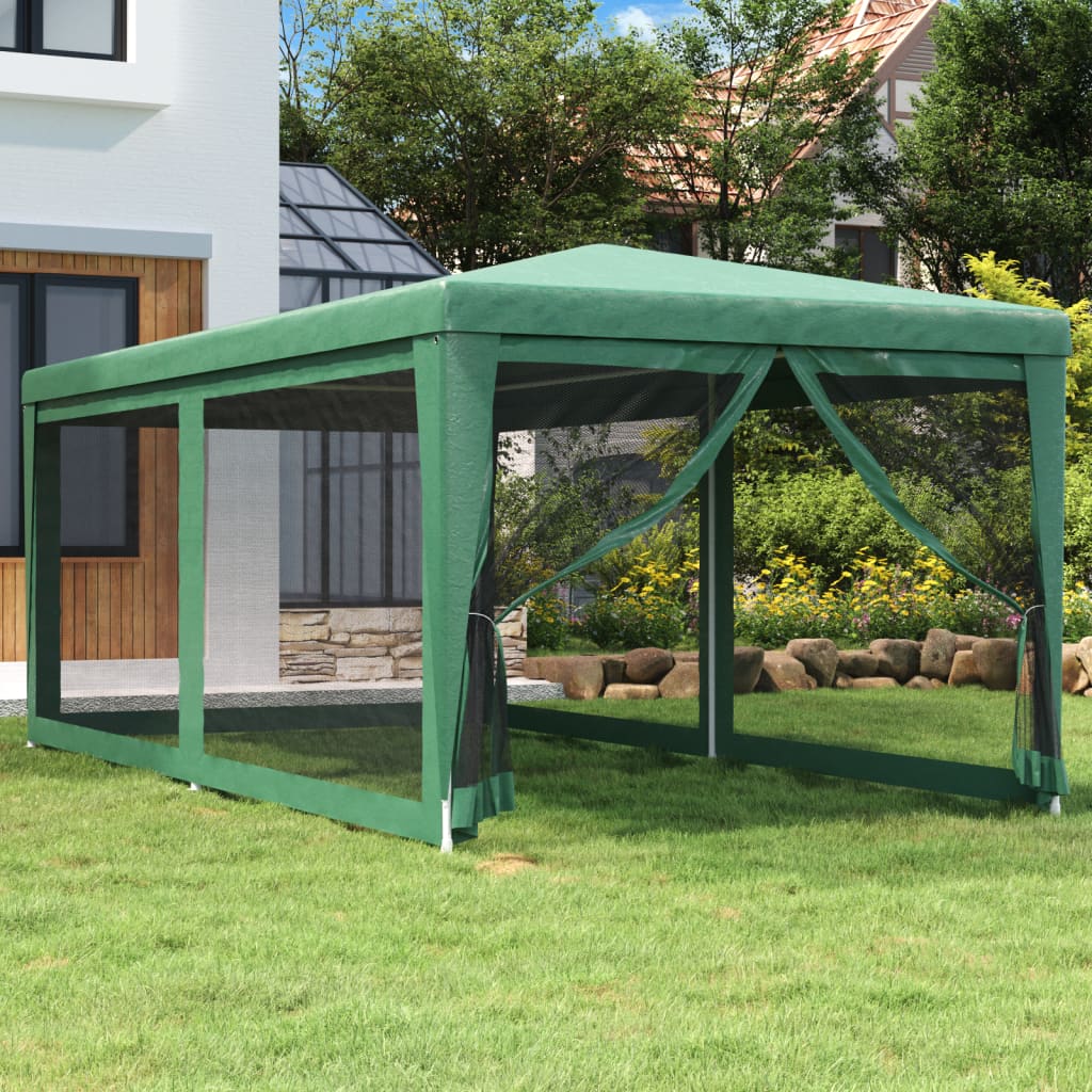 Party stan se 6 síťovanými bočnicemi zelený 3 x 6 m HDPE