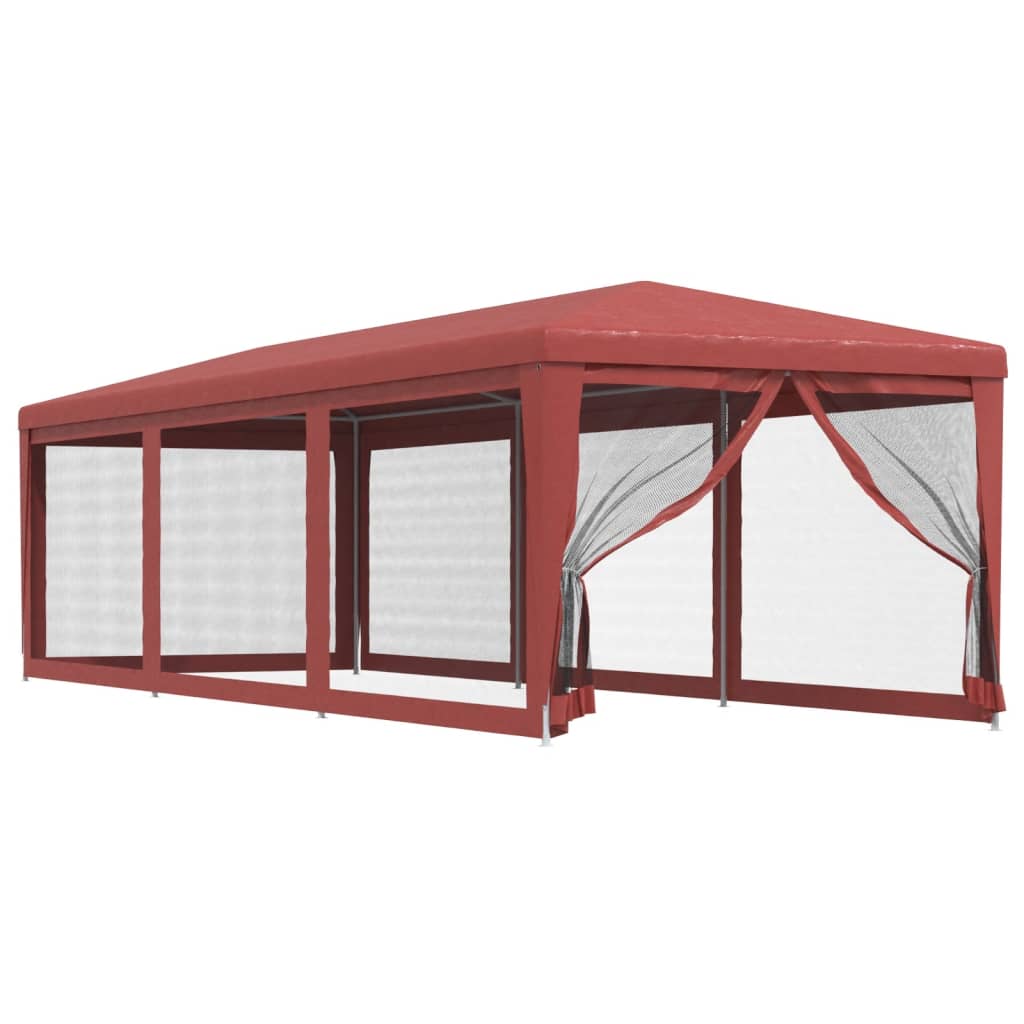 Party stan s 8 síťovanými bočnicemi červený 3 x 9 m HDPE