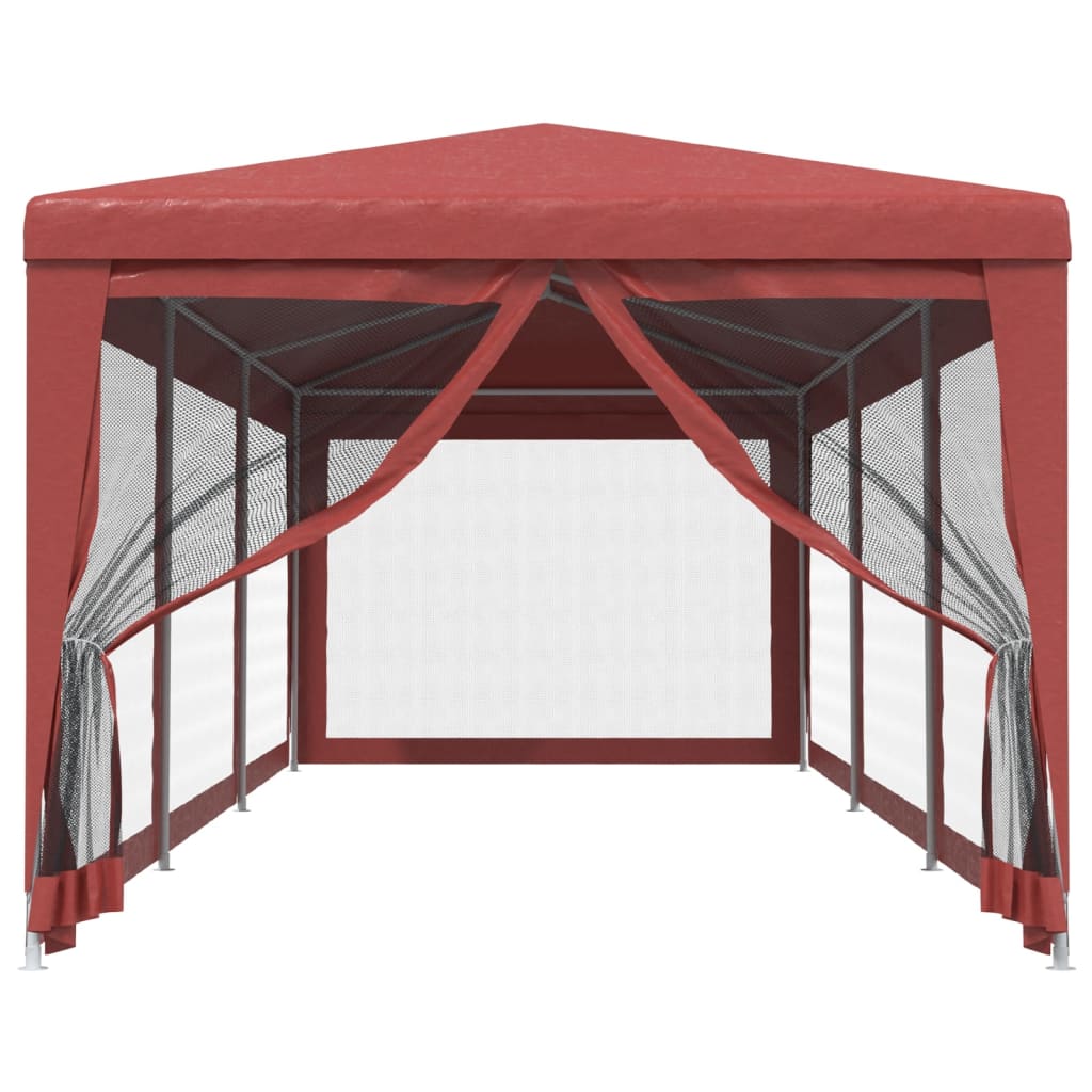 Party stan s 8 síťovanými bočnicemi červený 3 x 9 m HDPE