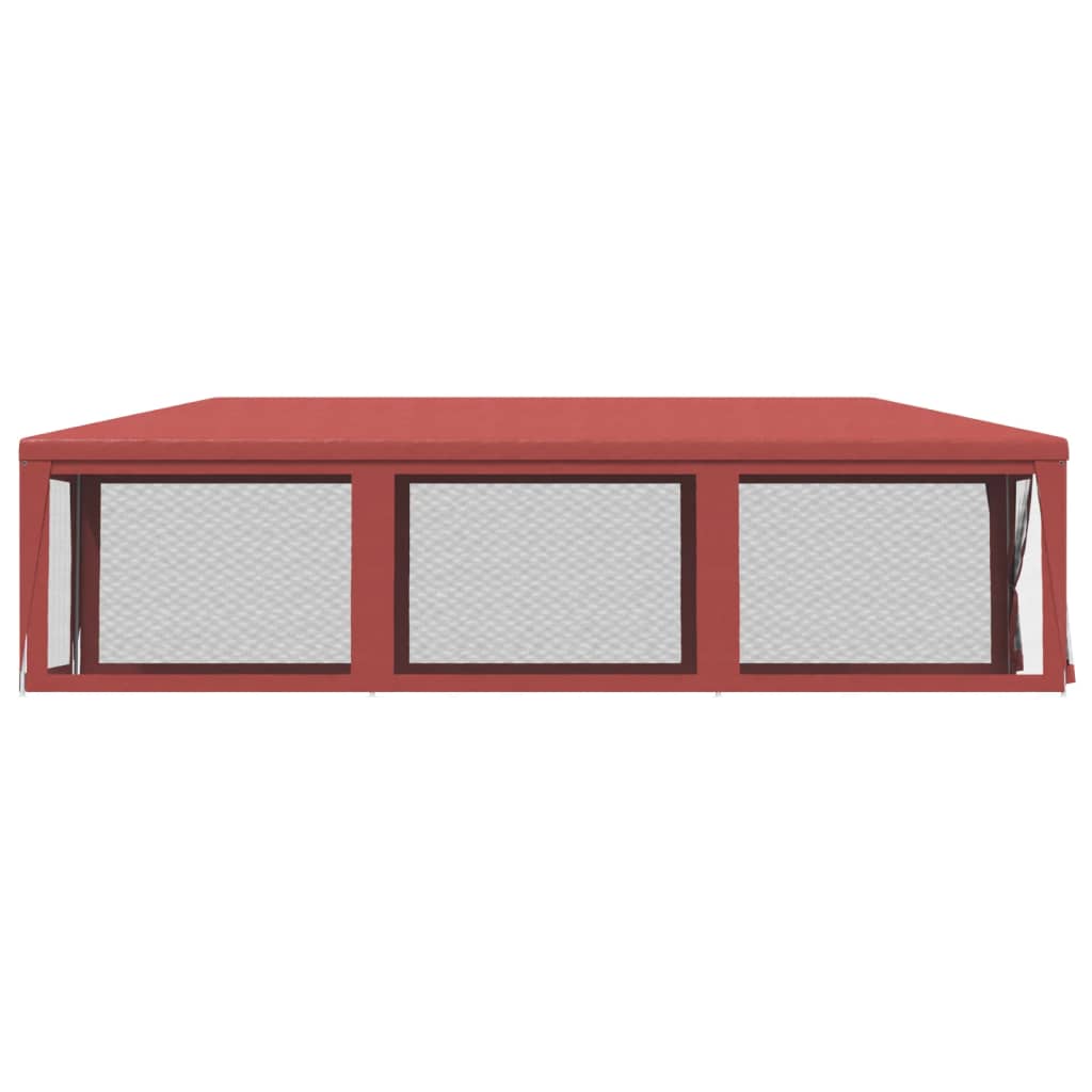 Party stan s 8 síťovanými bočnicemi červený 3 x 9 m HDPE