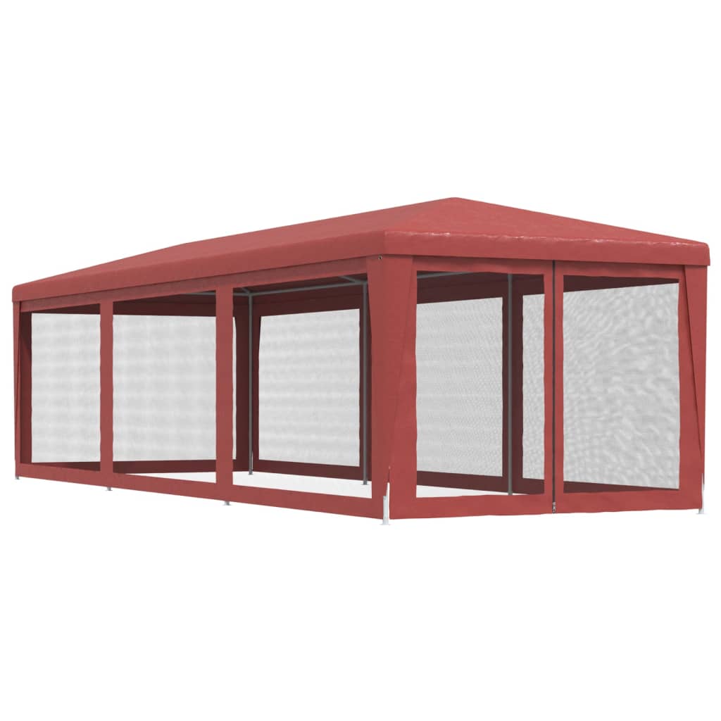 Party stan s 8 síťovanými bočnicemi červený 3 x 9 m HDPE