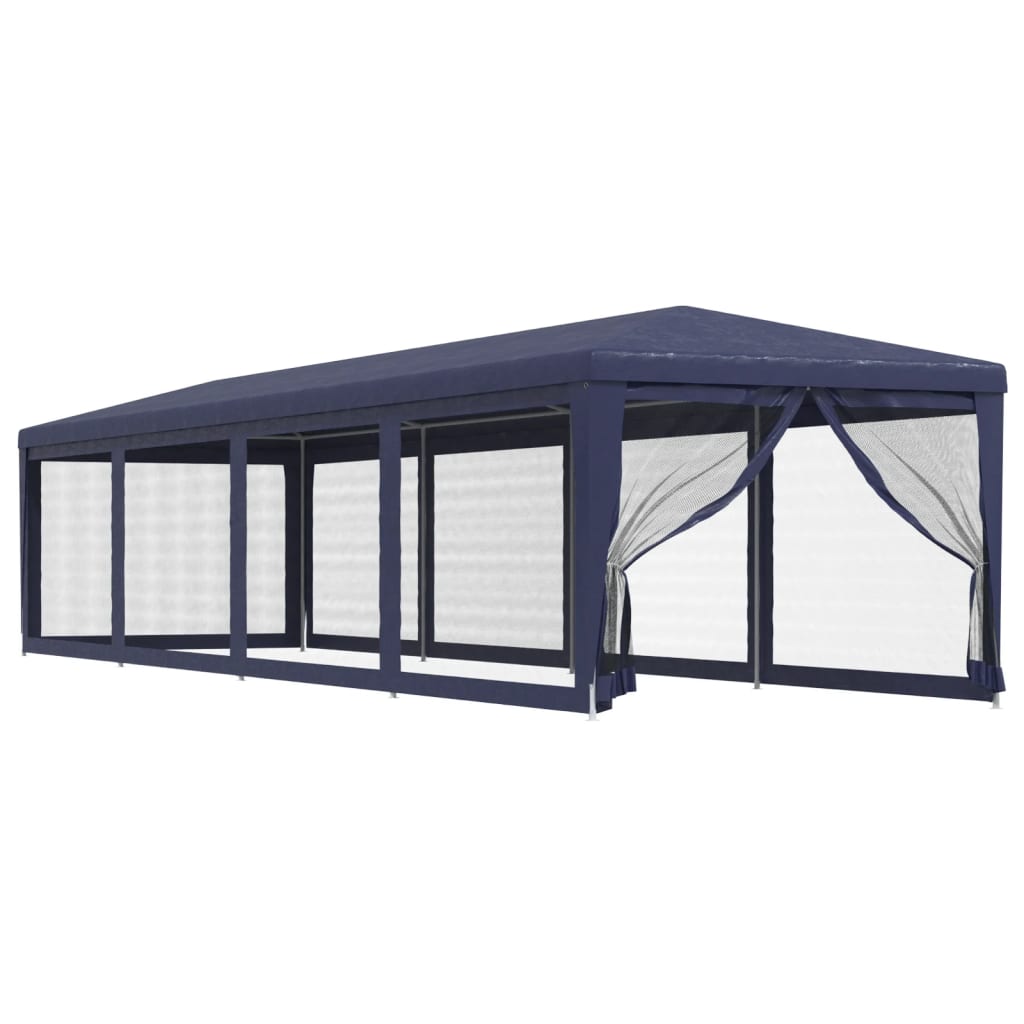 Party stan s 10 síťovanými bočnicemi modrý 3 x 12 m HDPE