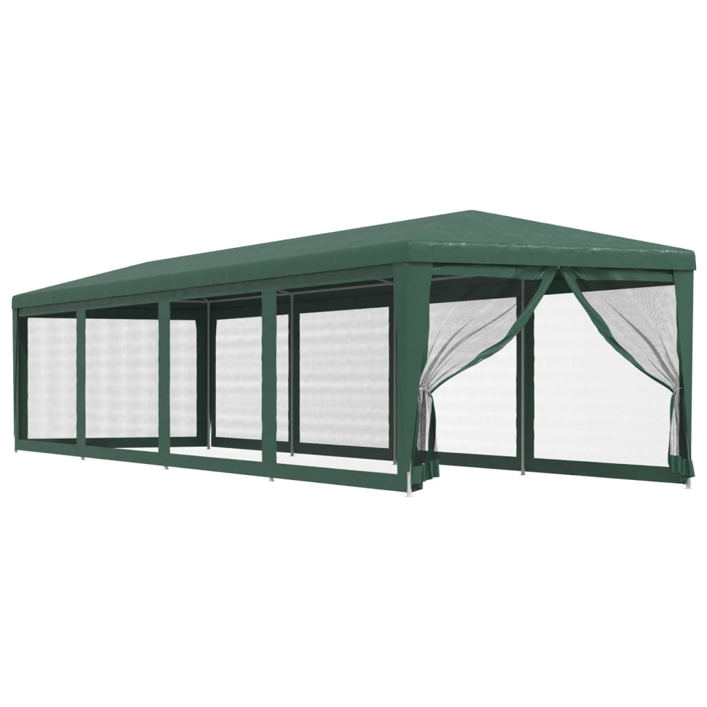 Party stan s 10 síťovanými bočnicemi zelený 3 x 12 m HDPE