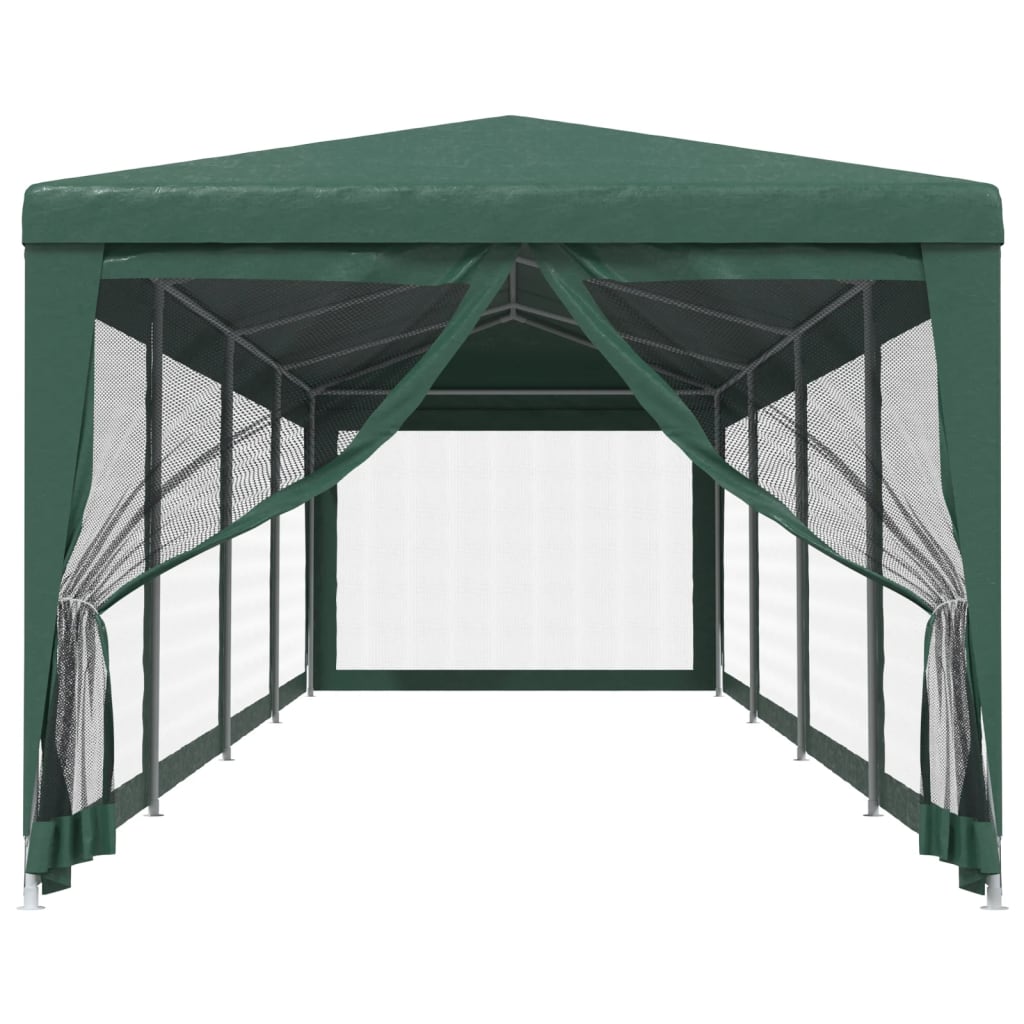 Party stan s 10 síťovanými bočnicemi zelený 3 x 12 m HDPE