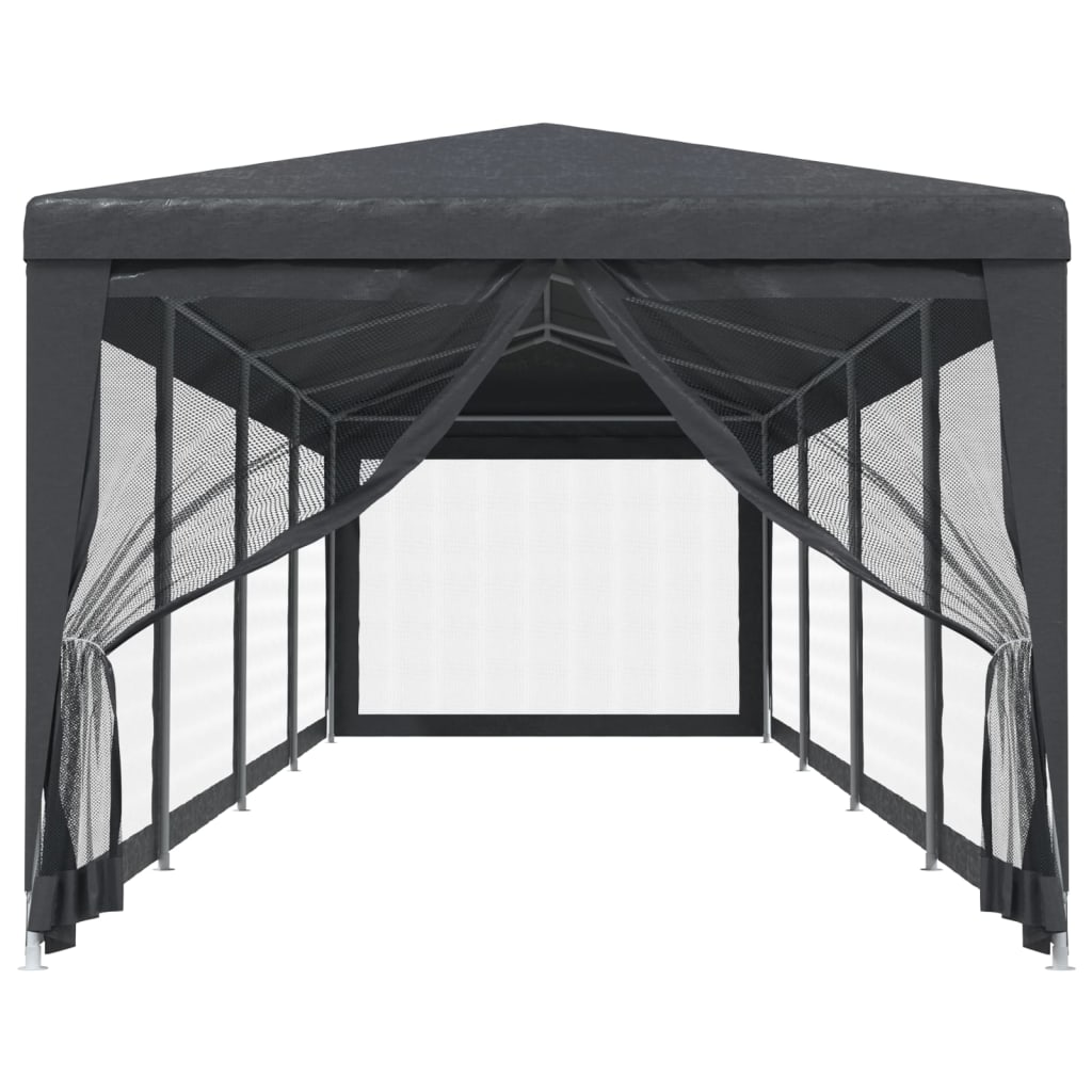 Party stan s 10 síťovanými bočnicemi antracitový 3 x 12 m HDPE