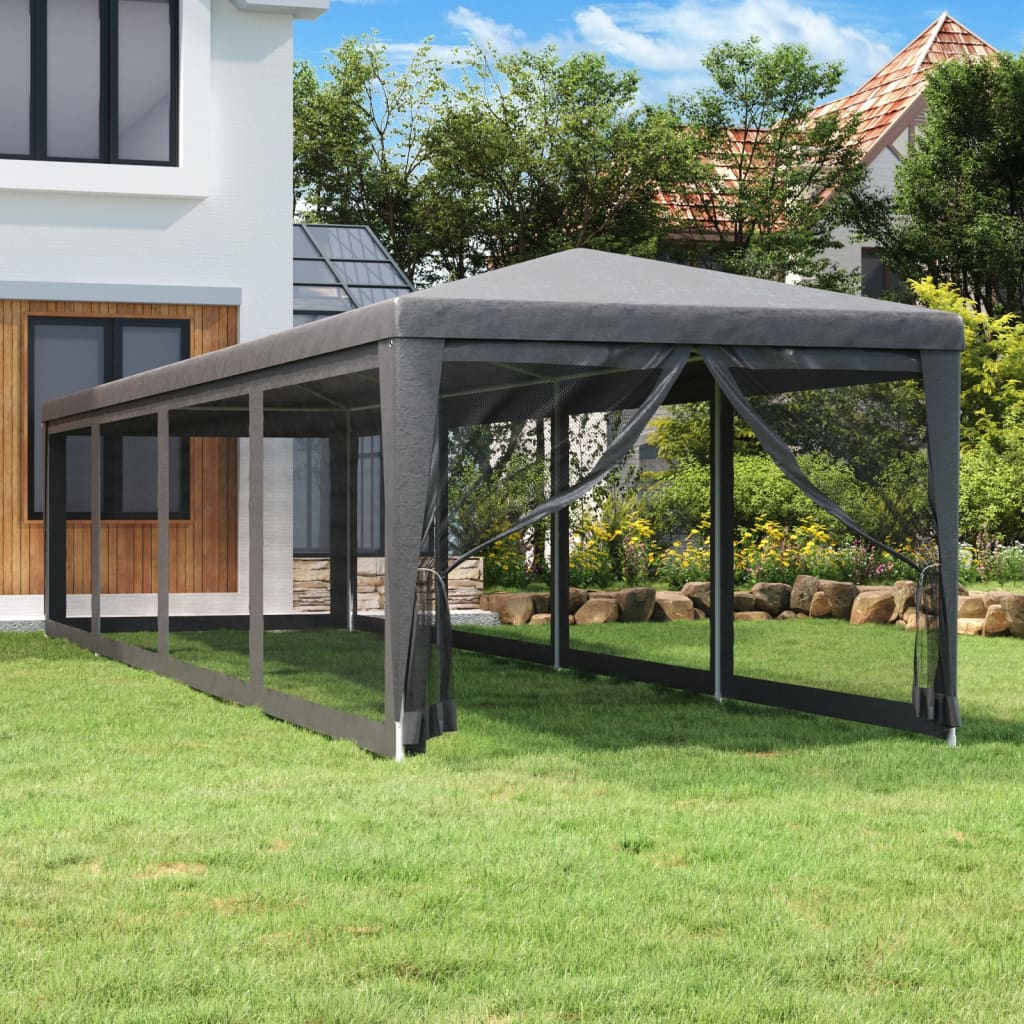 Party stan s 10 síťovanými bočnicemi antracitový 3 x 12 m HDPE