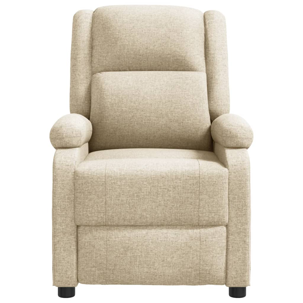 Masážní křeslo krémové textil