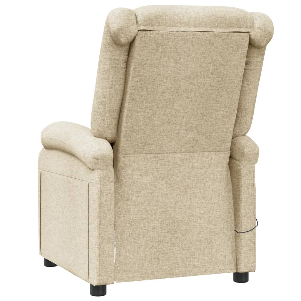 Masážní křeslo krémové textil