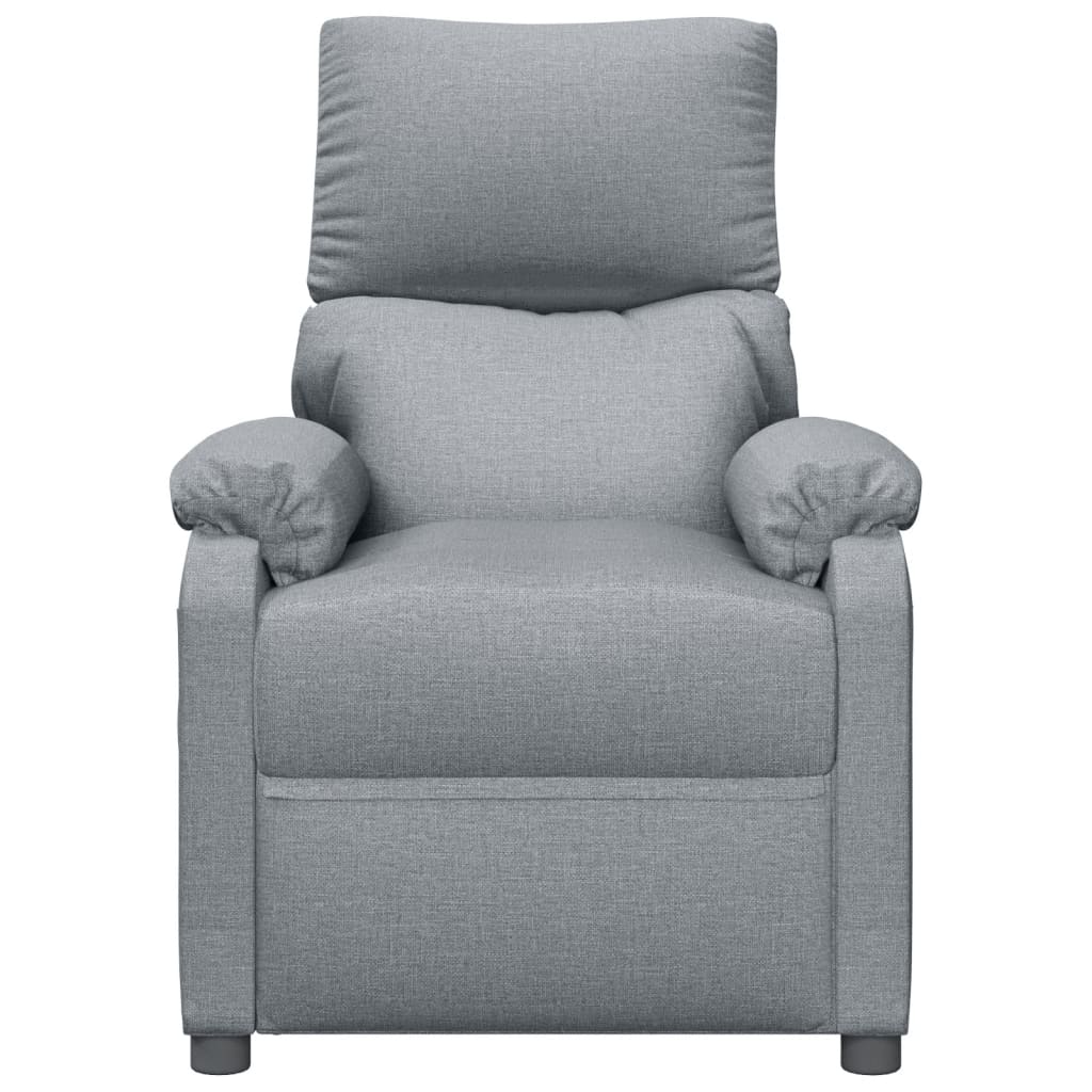 Masážní křeslo světle šedé textil