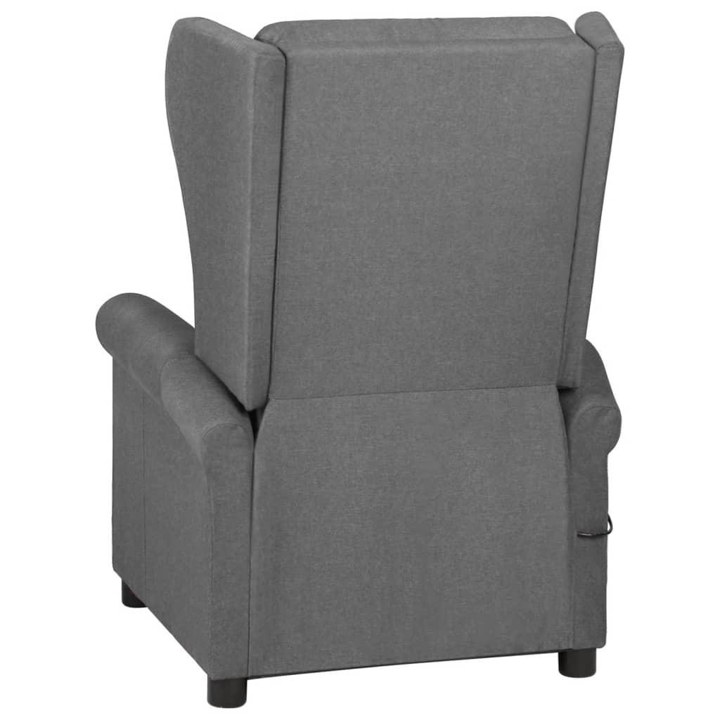 Masážní křeslo světle šedé textil