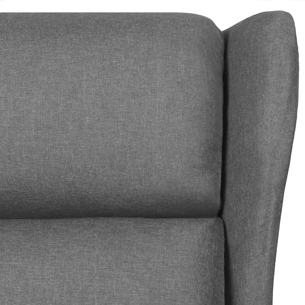 Masážní křeslo světle šedé textil
