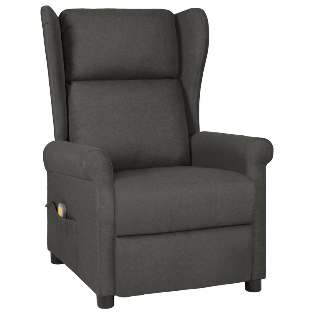 Masážní křeslo tmavě šedé textil
