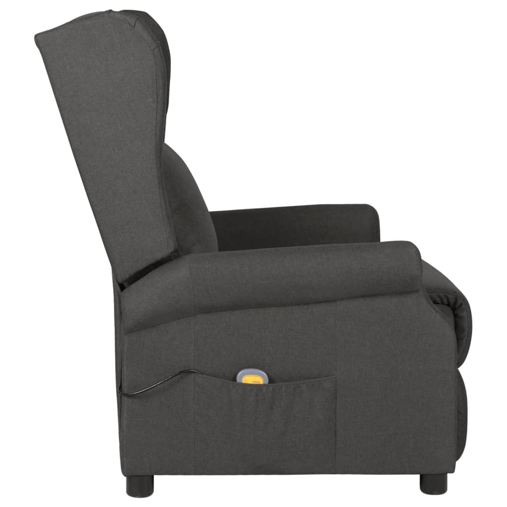 Masážní křeslo tmavě šedé textil