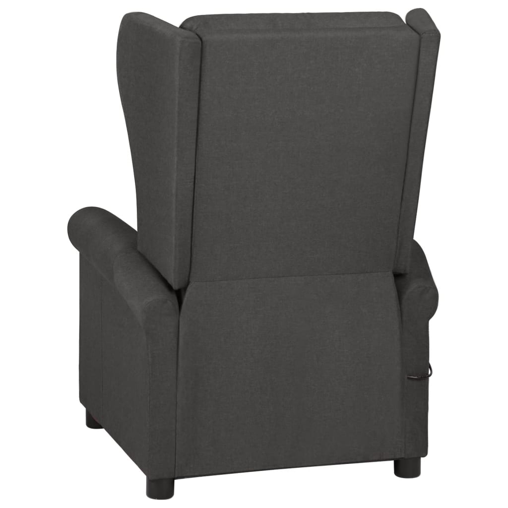 Masážní křeslo tmavě šedé textil