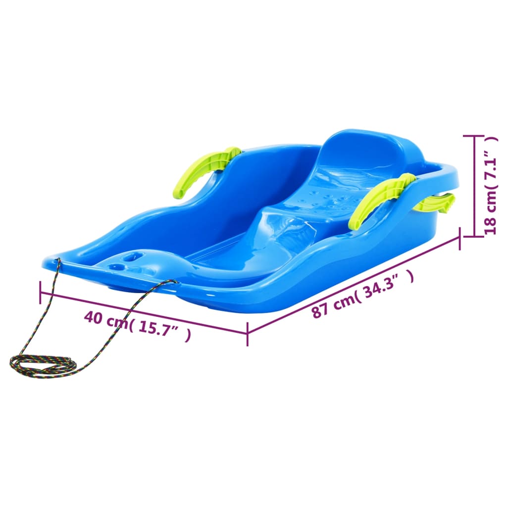 Boby s brzdami modré 87 x 40 x 18 cm polypropylen