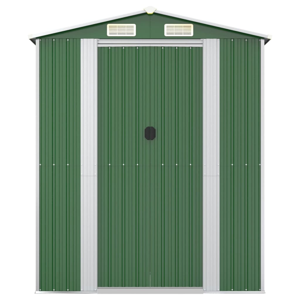 Zahradní kůlna zelená 192x523x223 cm pozinkovaná ocel