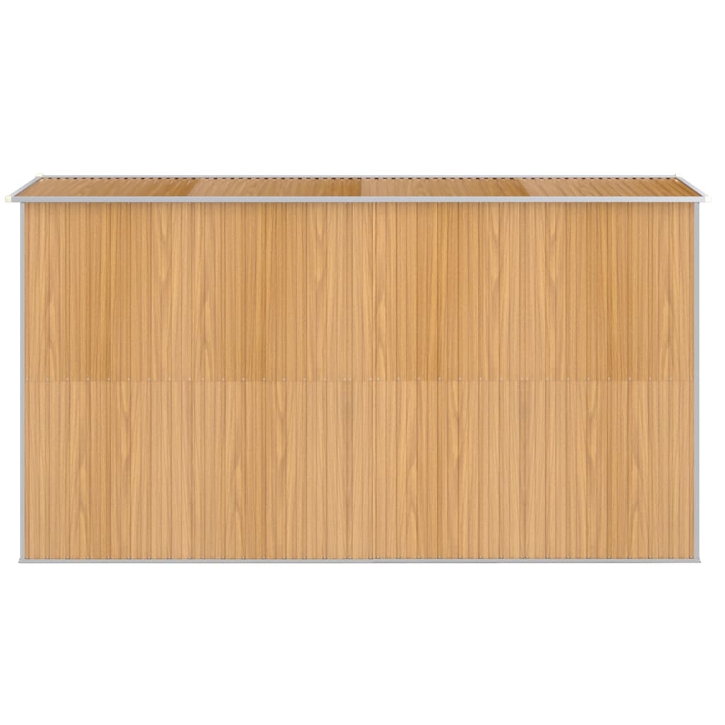 Zahradní kůlna světle hnědá 192 x 357 x 223 cm pozinkovaná ocel