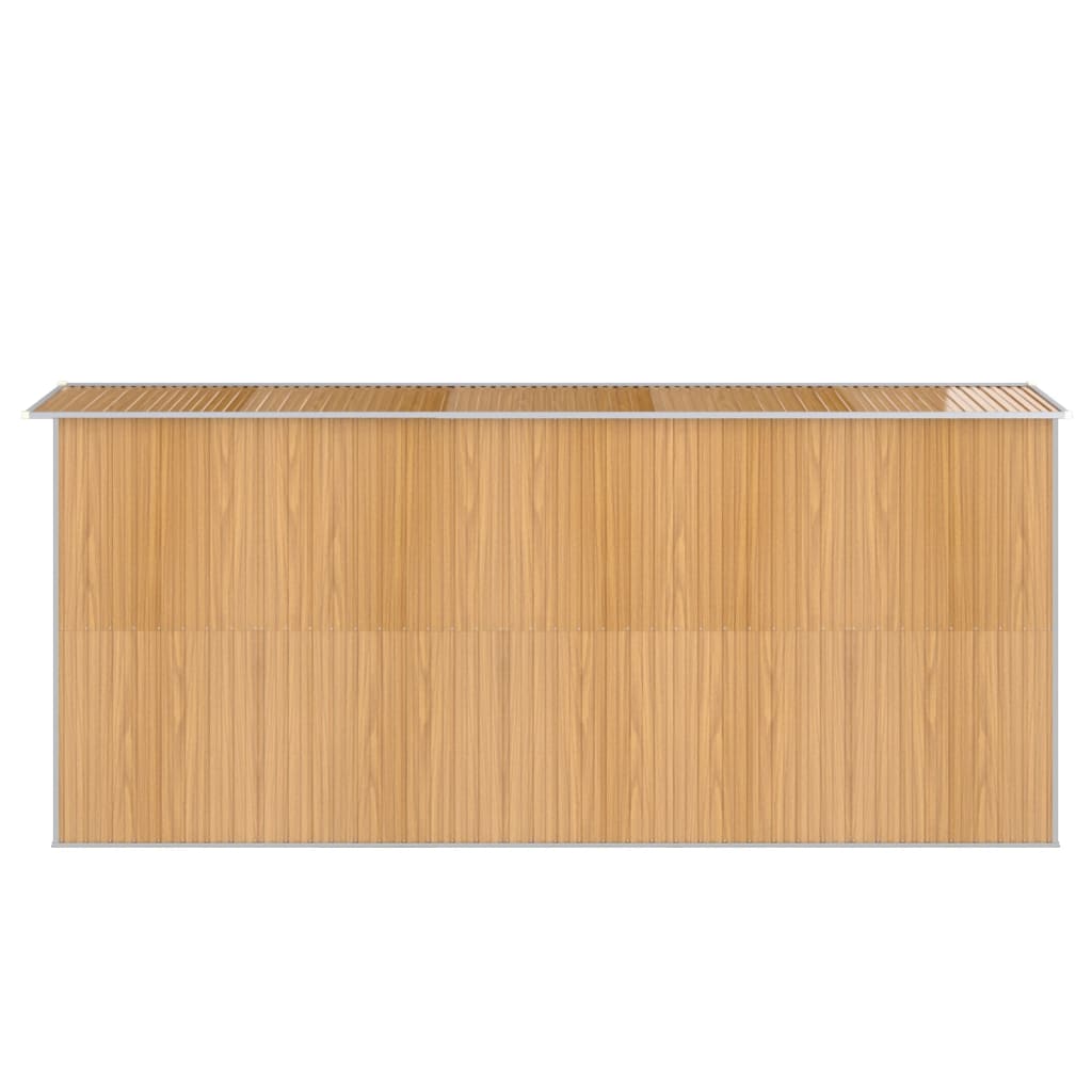 Zahradní kůlna světle hnědá 192x440x223 cm pozinkovaná ocel