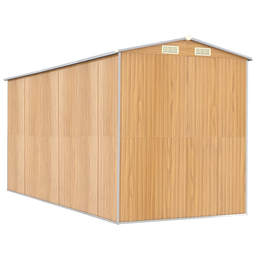 Zahradní kůlna světle hnědá 192x440x223 cm pozinkovaná ocel