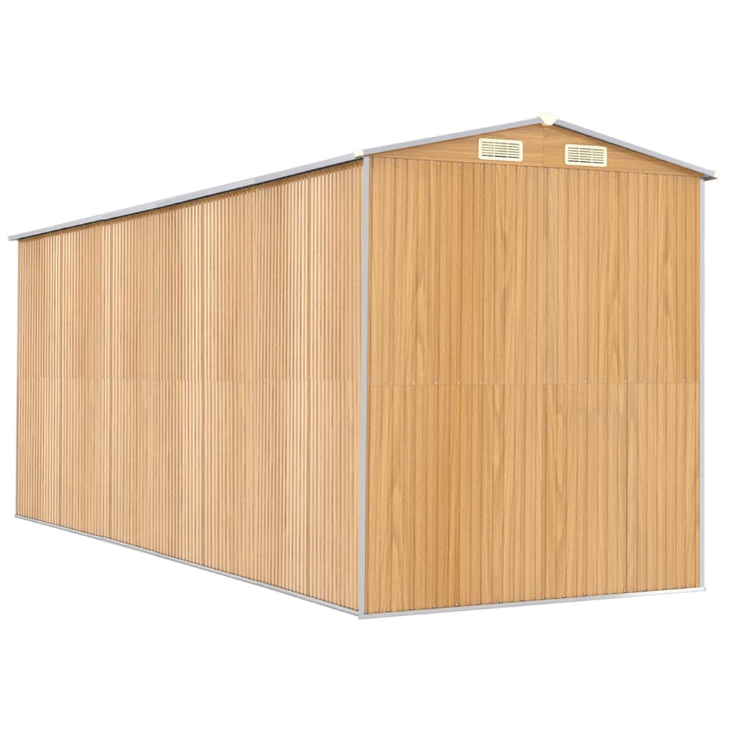 Zahradní kůlna světle hnědá 192x523x223 cm pozinkovaná ocel