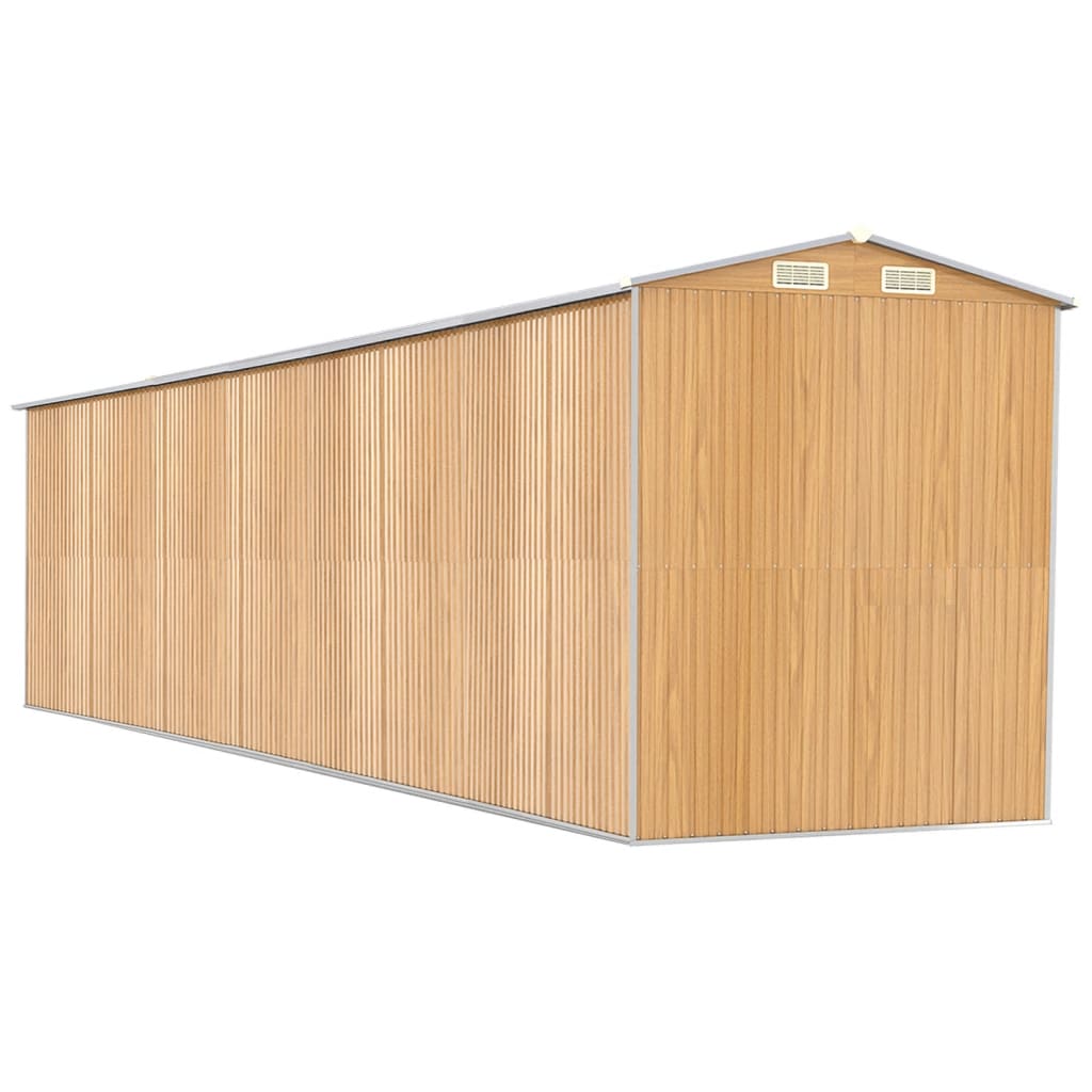 Zahradní kůlna světle hnědá 192x855x223 cm pozinkovaná ocel