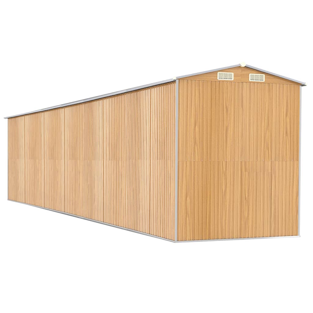 Zahradní kůlna světle hnědá 192x938x223 cm pozinkovaná ocel