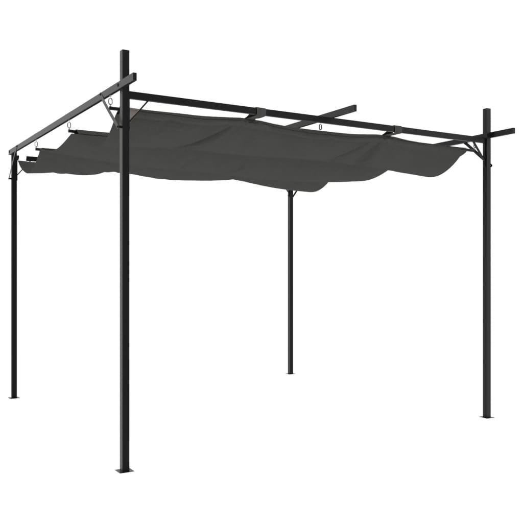 Pergola se zatahovací střechou antracitová 295 x 292 x 230 cm