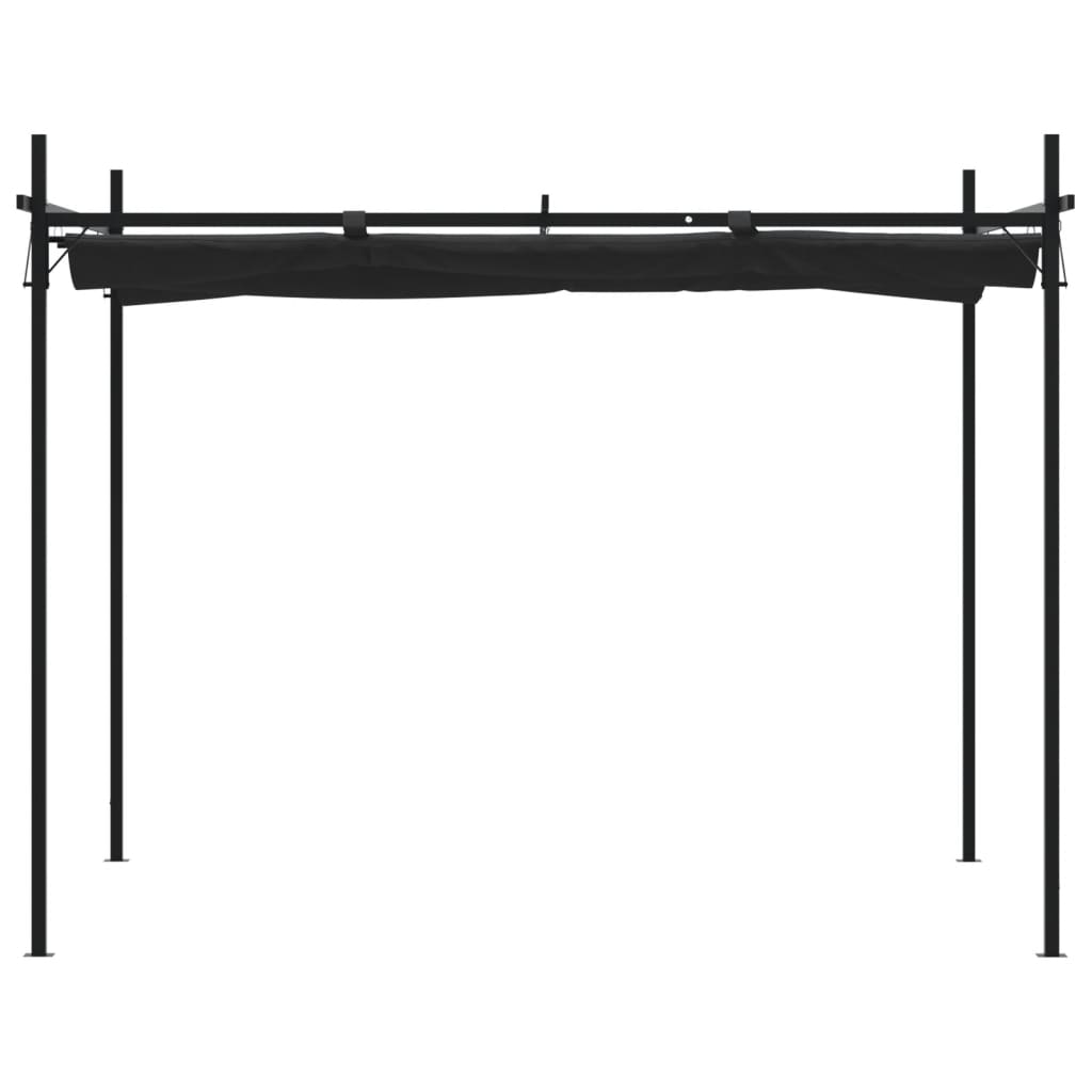 Pergola se zatahovací střechou antracitová 295 x 292 x 230 cm