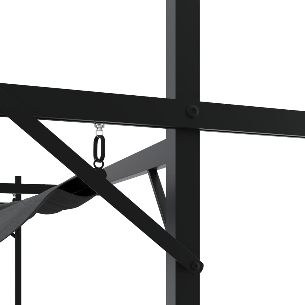 Pergola se zatahovací střechou antracitová 295 x 292 x 230 cm