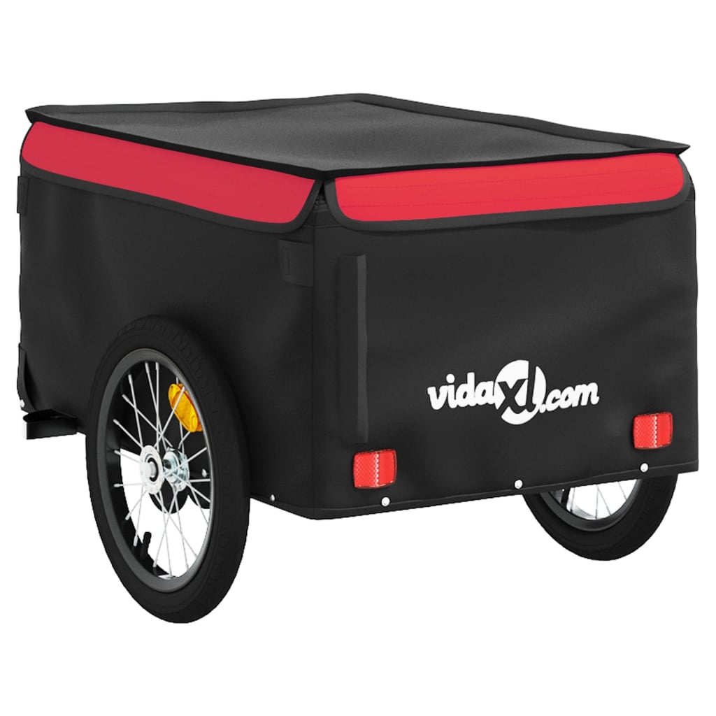 Vozík za kolo černý a červený 45 kg železo