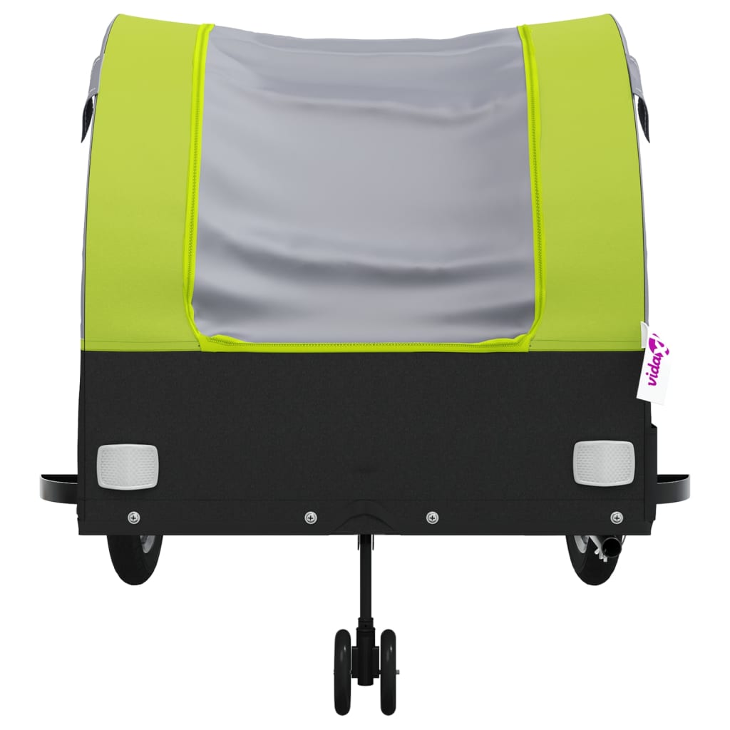 Vozík za kolo černý a zelený 45 kg železo
