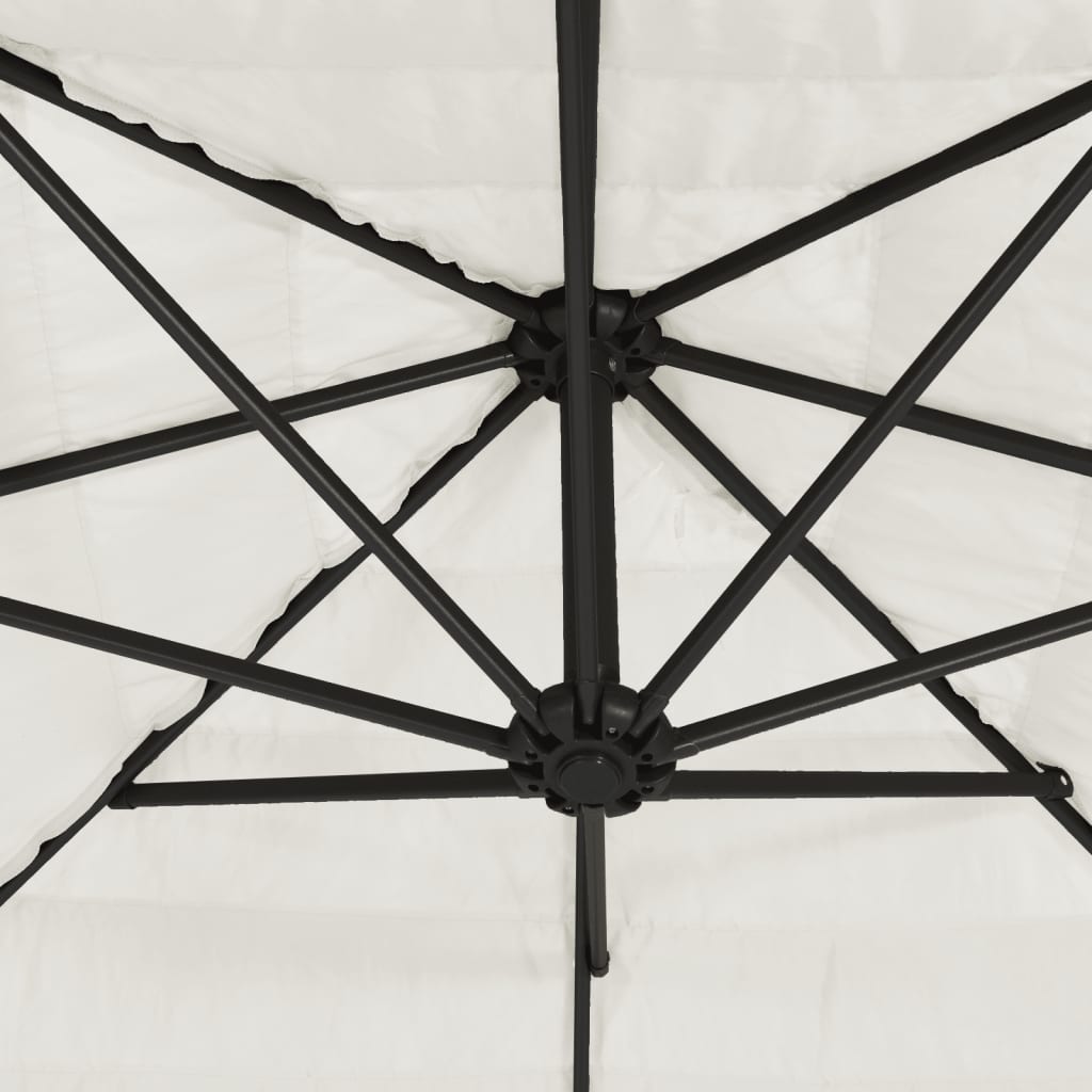 Zahradní slunečník s ocelovou tyčí bílý 223 x 223 x 213 cm