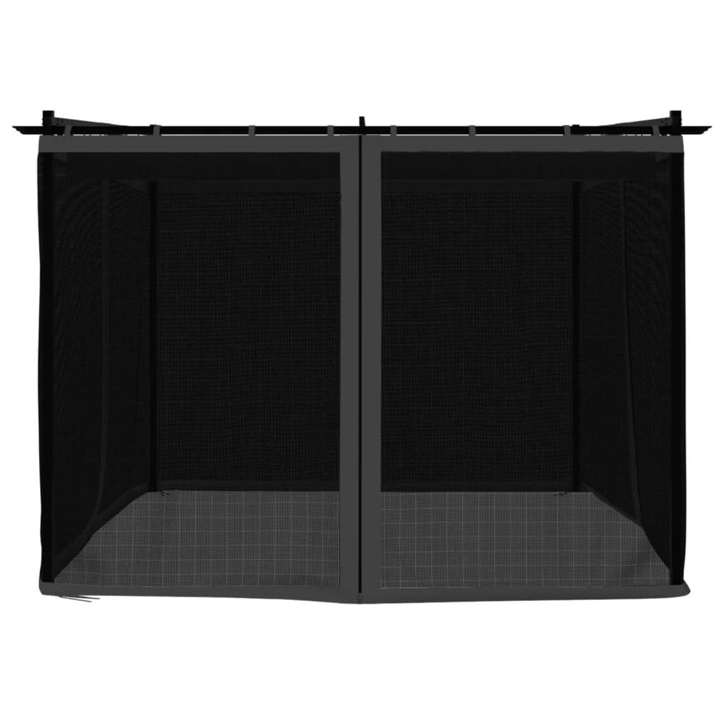 Altán se síťovanými stěnami antracitový 3 x 3 m ocel