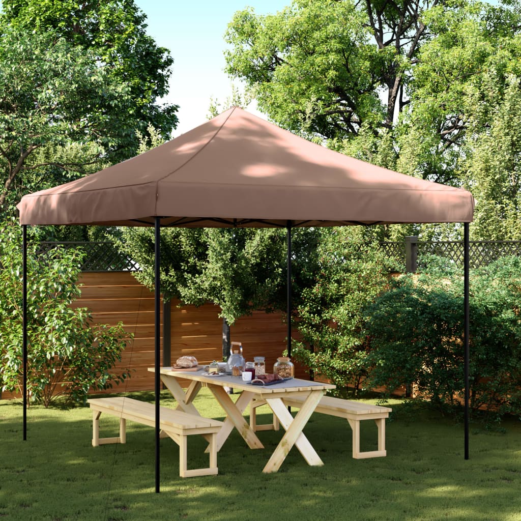 Skládací party stan pop-up hnědý 292 x 292 x 315 cm