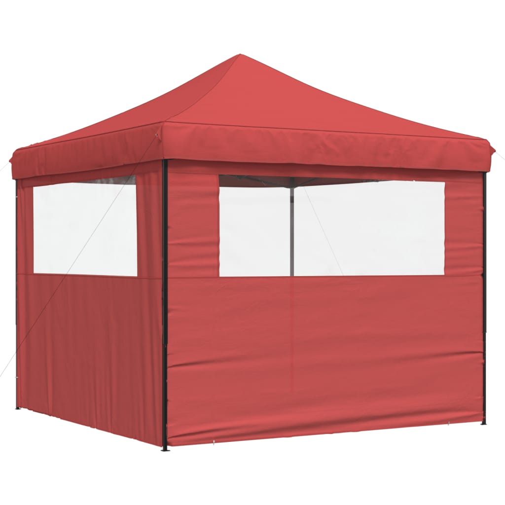 Skládací party stan pop-up se 2 bočními stěnami vínový
