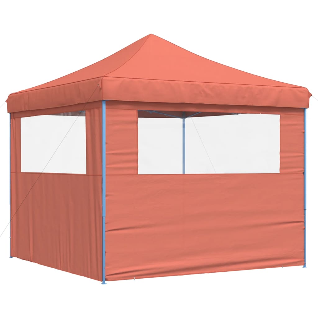 Skládací party stan pop-up se 2 bočními stěnami terakota