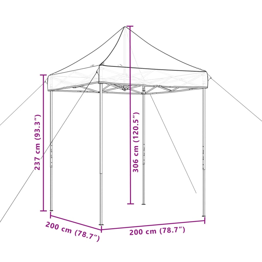 Skládací party stan pop-up zelený 200 x 200 x 306 cm