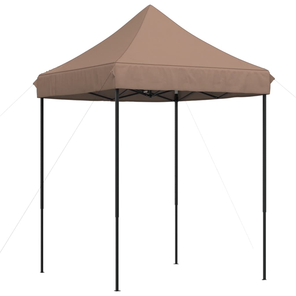 Skládací party stan pop-up hnědý 200 x 200 x 306 cm
