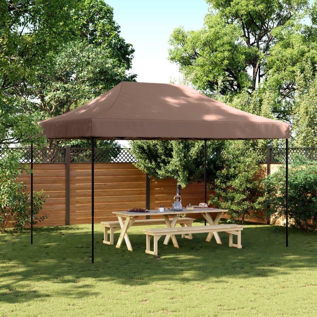 Skládací party stan pop-up hnědý 410 x 279 x 315 cm
