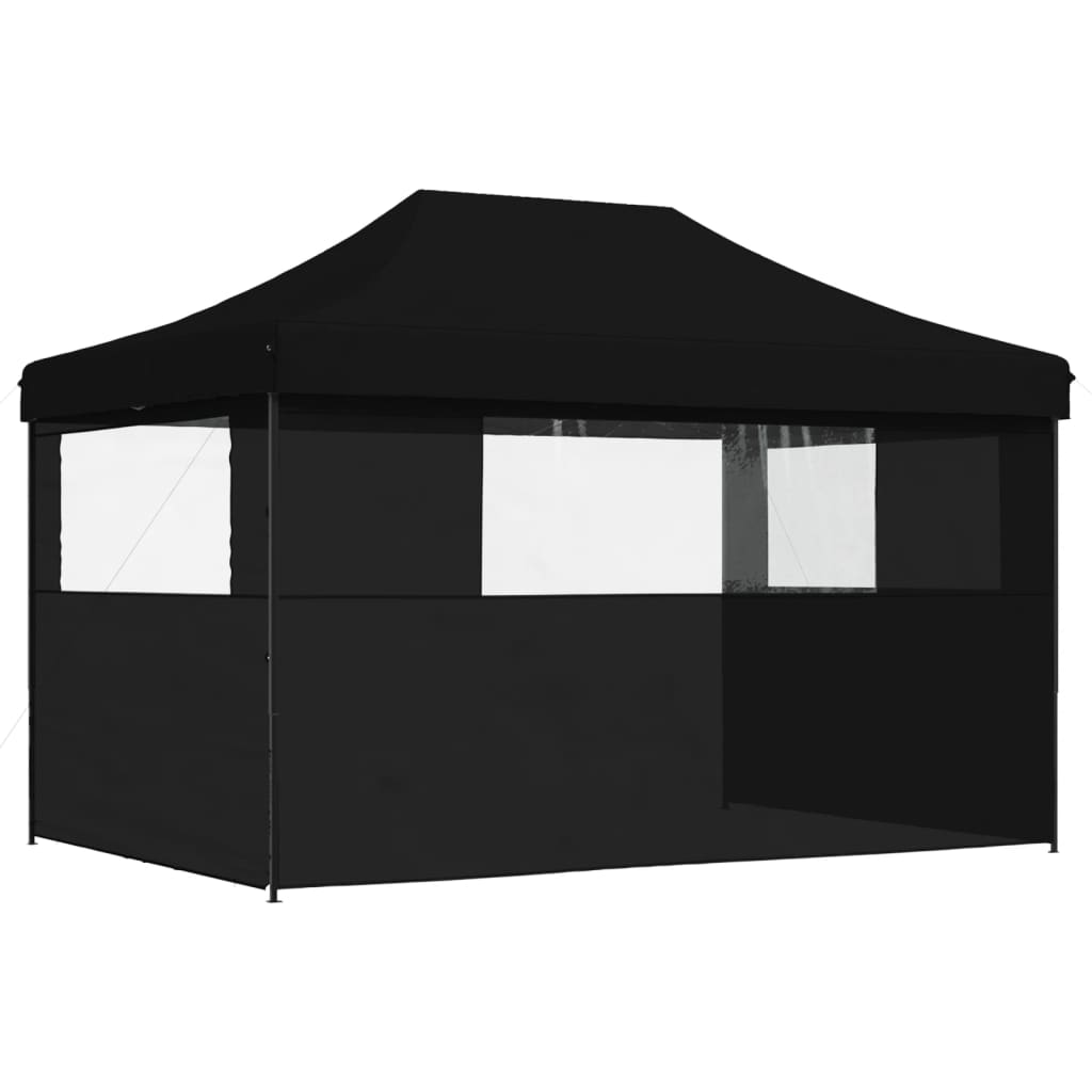 Skládací party stan pop-up se 3 bočními stěnami černý