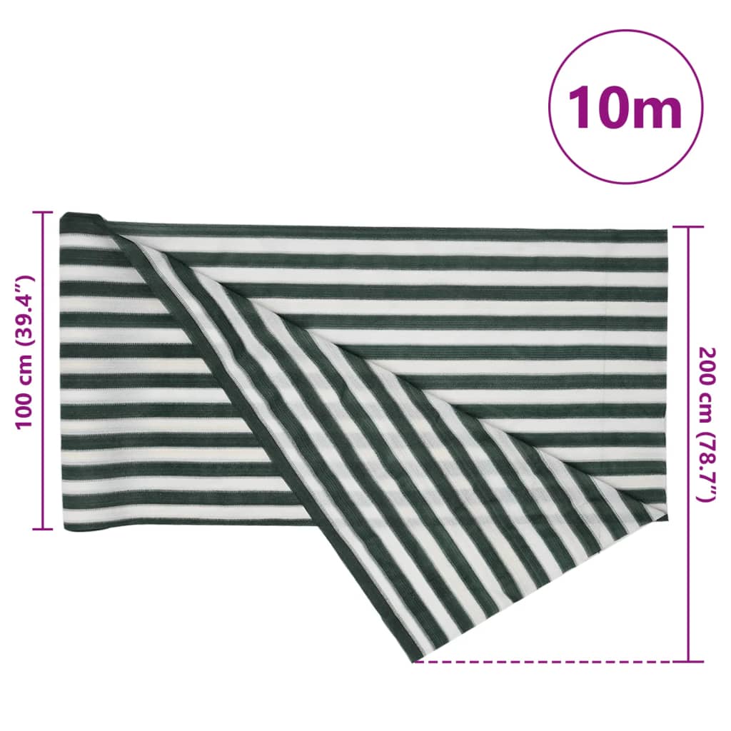 Stínící tkanina zelená a bílá 2 x 10 m HDPE 75 g/m²