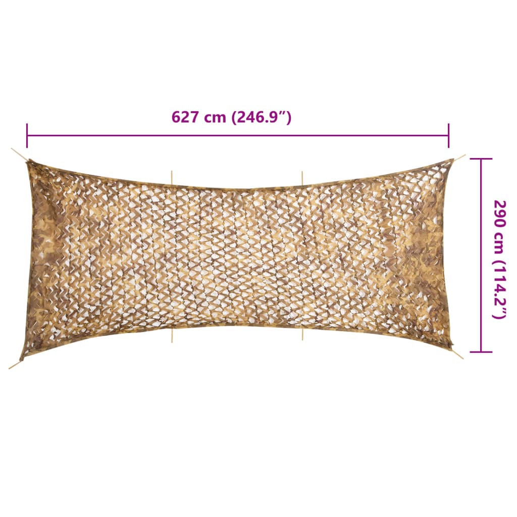 Maskovací síť s úložným vakem 627 x 290 cm písková
