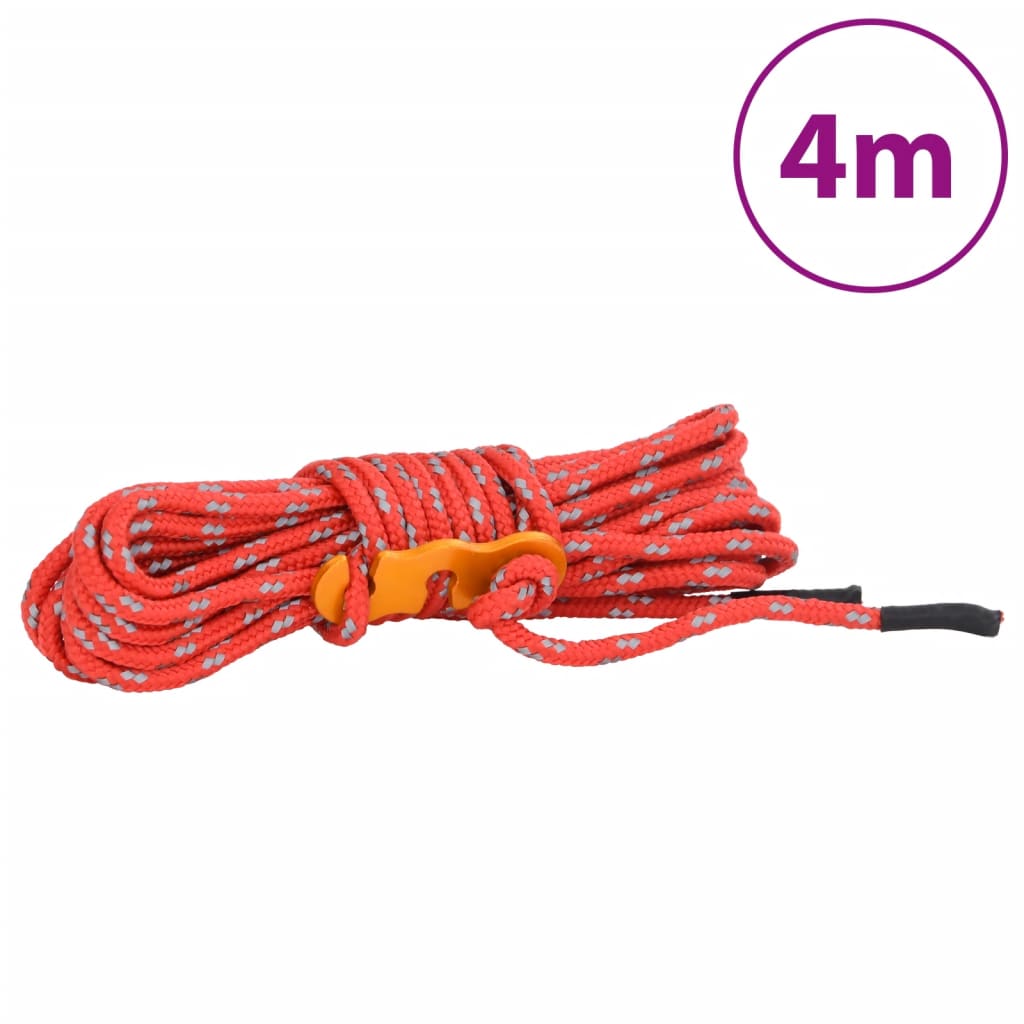 Stanová lanka s napínáky reflexní 8 ks 4 m 4 mm