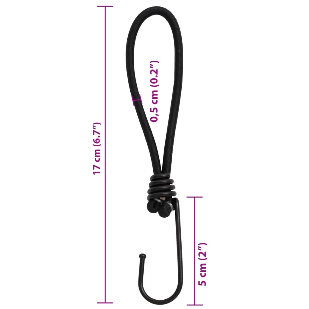 Gumicuky s háčky 50 ks 17 cm